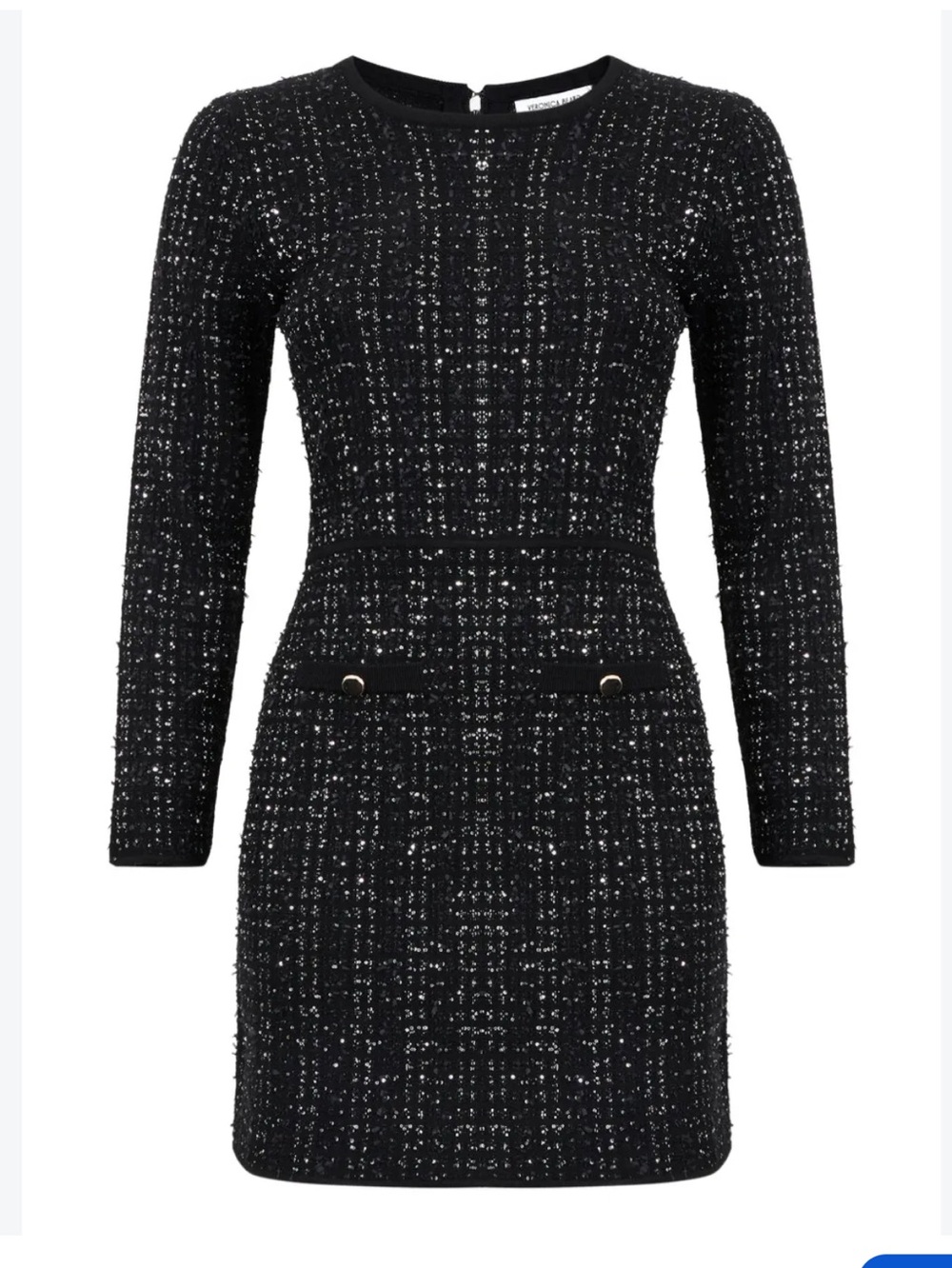 Veronica Beard Black Tweed-Effect Knit Mini Dress